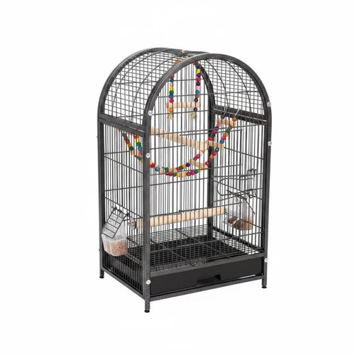 Domed bird enclosure - bird, pull-out