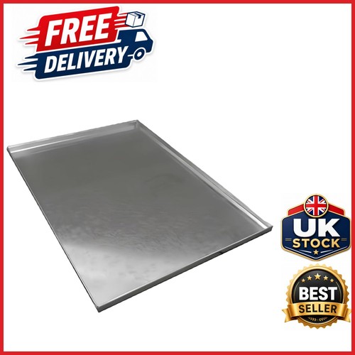 Silver galvanised metal tray - silver,